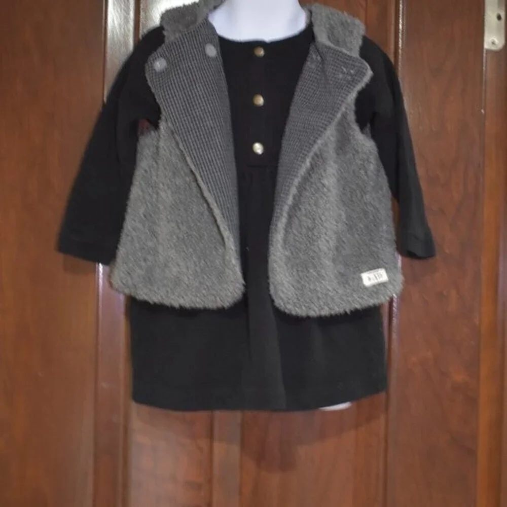Zara Baby Vest  2-3 Years Gray Fluffy